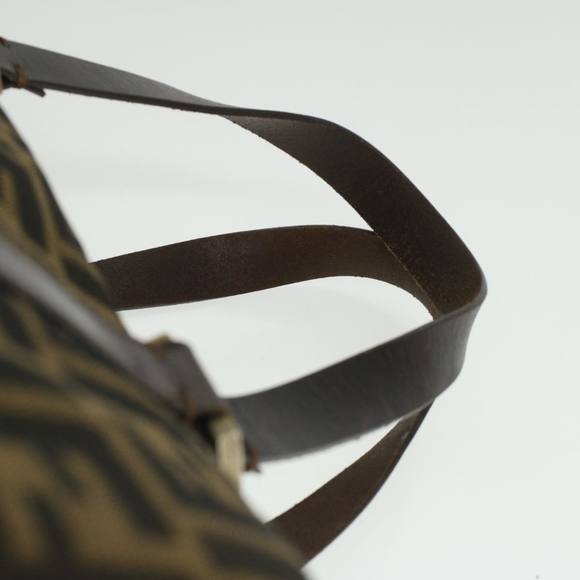 FENDI Zucca Canvas Hand Bag Brown Black Auth 36763 - Picture 9 of 16